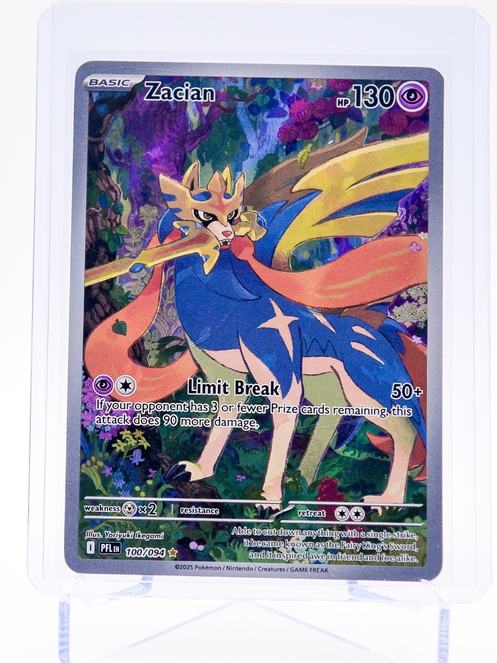 Pokemon Card Zacian 100/094 Illustration Rare Holo Phantasmal Flames NM